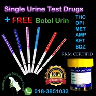 Single Urine Test Drugs  + Bottle (Alat untuk menguji dadah dalam air kencing )Test Strip for (THC,O