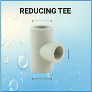 50mm~40mm~32mm~25mm~20mm 3way PPR Reducing Tee Hot Cold PP-R Water Pipe Fitting Plastic Connector~Azeeta/BBB/BE/GF/CS
