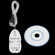 UAENAU ​USB Guitar Interface, White/Black 1M Length Guitar to USB Cable, Convenient With Software CD