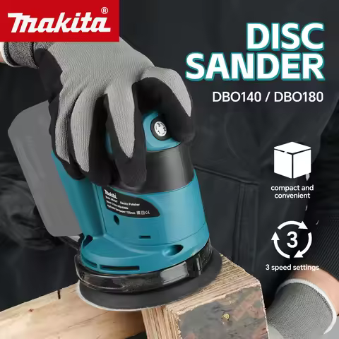 Makita DBO180Z Lithium Ion 18V Cordless Rechargeable Disc Random Orbital Sander Woodworking Sanding 