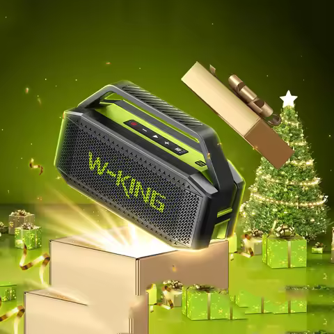 W-KING D9-1 Green Bluetooth Speaker, 100W Peak 60W HD IPX6 Portable Speaker Wireless Loud Waterproof