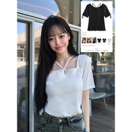SEVEN | Japan • GRL • Chest Overlap Neck Top ღ