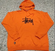 Stussy 正品 橘色 長袖 帽T 尺寸L