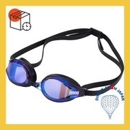 arena FINA approved swimming goggles for both men and women's racing Q-CHAKU2 Blue x Purple x Black x Black Free Size Mirror Lens Anti-Fog (Rinon Function) AGL-370M