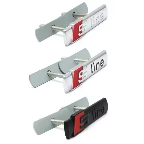 Metal Car Front Grille Emblem For Audi Sline Badge A4 A1 A3 A5 A6 A2 B8 B9 B7 B6 B5 B4 B3 B2 S4 S5 S