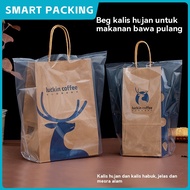 50 beg kertas tahan hujan beg teh minuman susu beg tahan hujan plastik penutup telus