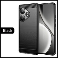 Realme GT 6 GT 6T C61 C67 Back Case Cover Carbon Fiber Brushed TPU Silicone Soft Casing Phone Mobile