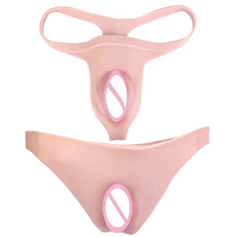 LEZEE Silicone Penetratable Vagina Panty Femboy G-Strings Thongs Men's Hiding Briefs For Transgender