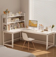 Style Cream Computer Table | Hole Board + L Shape Desk + Integrated Study Table L Table |   +    +