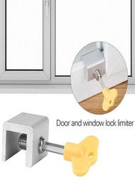 1入組鋁合金窗戶鎖,門窗限位器,百葉窗鎖,平移屏幕鎖,安全鎖,可調式滑動窗鎖