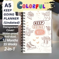 Colorful Planner Book (A5 size Undated), week planner, month planner book, planner book aesthetic