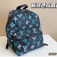 l - men's casual versatile backpack canvas cowhide backpack practical men's bag size 30 * 40cm