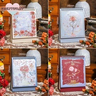 🌹1ONLYTWO🌹 2025 Rose Series Desk Calendar – Monthly Planner & Ornament, Oct 2024-Dec 2025