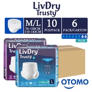 (Carton Deal) LivDry Trusty Pants Plus Adult Diapers - Size M / L