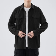 Polo Corduroy Jacket MenS Work Clothes Long Sleeve Top Loose Casual Coat Jaket Pria Premium Atasan L