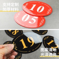 Dining Digital Number Plate Seat Number Plate Restaurant Table Number Plate Number Sticker Sign Plat