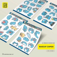 BUGCAT CAPOO Sticker Pack / Waterproof Aesthetic Animation Cartoon Stickers - for Laptops, Motorbike