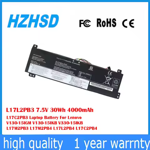 L17L2PB3 7.5V 30Wh 4000mAh L17C2PB3 Laptop Battery For Lenovo V130-15IGM V130-15IKB V330-15IKB L17M2