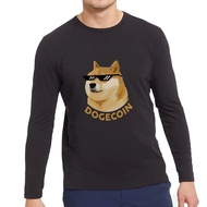 DOGECOIN Doge Meme Coin Cotton Combed Premium Long Sleeve T-Shirt