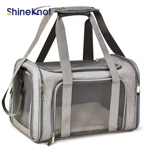 SHINEKNOT Pet Space Cabin Foldable Cat Bag Portable Shoulder Space Cabin Trolley Case Dual Use Large