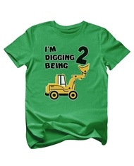 Construction 2nd Birthday Shirt Boy 2 Year Old Gifts for Boys Bulldozer I'm Digging being 2 Toddler 