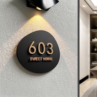 House Number Plate New Design Black Font Sticker Rumah Papan 门牌 定制门牌房间号 E5