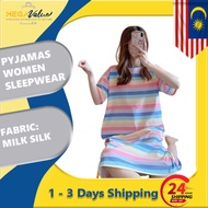 READY STOCK | SD-2 Skirt Baju Tidur Mickey Women Pyjamas Plus Size Milk Silk Pyjamas Sleepwear Pajamas Nightwear