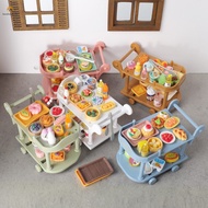 Miniature Kitchen Set Diner Trolley - Doll House Model Play Food Toys