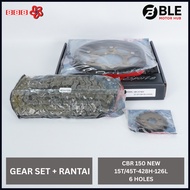 888 Gear Set CB150R NEW 6 Holes 15T - 45T 428H 126L | Gear PACKAGE | BLE Motor Hub