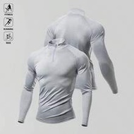 Men's Solid Color Long Sleeve Casual Sports T-Shirt, Simple & Fashionable For Daily Wear 4-Way Stret