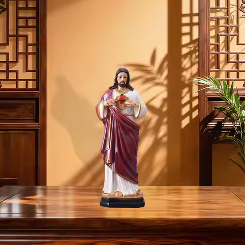 Sacred Heart Jesus Christ Statue Multicolor Resin Figurine for Home Altar Modern Decor Accessories