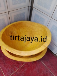 dulang kayu nangka uk 40 alat tumbuk serbaguna dulang kayu nangka asli & cutil kayu aren