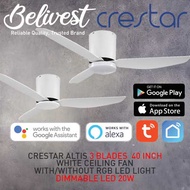 (CLIMATE VOUCHER) Crestar AlTIS+ WIFI SMART Ceiling Fan 3 Blades 40 Inch  46 inch & 52 Inch - White/