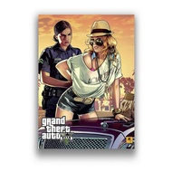 ภาพวาดผ้าใบวิดีโอเกม GTA 5 Grand Theft Auto โปสเตอร์ Art Decor ภาพ-Perfect Wall Decor สำหรับห้องนั่งเล่นGameroomหรือสำนักงาน