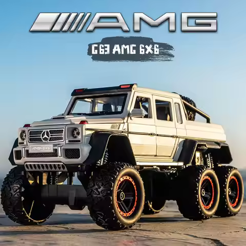 Mercedes Benz AMG G63 6x6 1:24 Alloy Model Car Simulation Sound & Light Vehicle Model For Children D