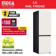 LG GB-B3445BE 344L 2-DOOR FRIDGE | Bottom Freezer | 3 Ticks | Free $100 Grocery eVouchers Redeem LG 
