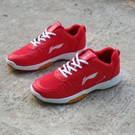sepatu badminton lining merah premium/sepatu pria/sneakers pria/sepatu kets pria/sepatu pria keren