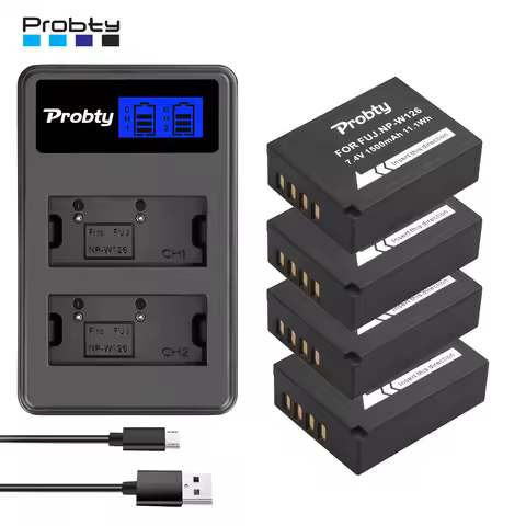 1500mAh NP-W126 NP-W126s Replacement Battery+LCD Charger Fro Fuji X100VI X-T30 II X-S10 X-T200 X100F