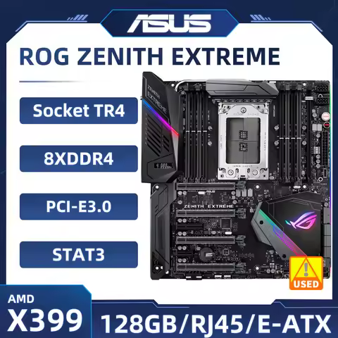 Asus ROG ZENITH EXTREME Motherboard intel x399 Socket TR4 DDR4 128GB PCIe 3.0 ATX support Ryzen 2920