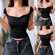 AB AVERY RIBBON PADDED TOP cotton spandex fabric best fit EXTRA SMALL to MEDIUM bodyframe Womenswear