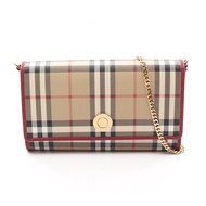 【二手】Burberry BURBERRY 單肩背包 Nova Check 8116321 米色 PVC 塗層帆布皮革錢包單背包 女士新款