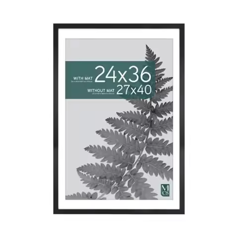 Studio Gallery 27x40 Matted Poster Frame with 24x36 Picture Display Black Woodgrain Engineered Wood