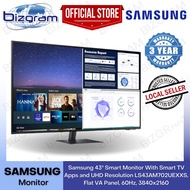 Samsung 43" Smart Monitor With Smart TV Apps and UHD Resolution LS43AM702UEXXS, Flat VA Panel, 60Hz, 3840x2160 (3-Y Wty)