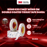 3M Double Coated Tissue Tape 9448A - many sizes - Blue and white