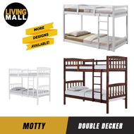 Living Mall MOTTY Wooden Double Decker Bunk Bed In 8 Designs. Convertible Into 2 Single Beds