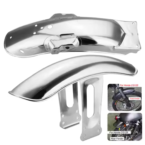 Motorcycle Chrome Black Front Rear Fender Retro Mudguard Cover Metal Protector for Honda CG125 CG 12