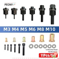 PEONYSG 11Pcs/Set Manual Riveter Tool, Mandrel Staple For Rivet Nut Torch Hand Rivet Nut, Easy Insta