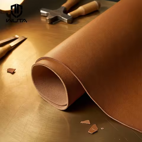 WUTA 1/3/5 sq.ft Vintage Natural Milled Vegetable Tanned Leather MBox Genuine Cowhide Skin Fabric DI
