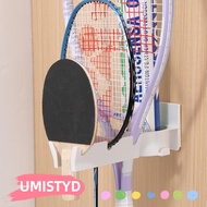 UMISTYDREAMUM9U Tennis Racket Hanger, Wall Mounted with Ball Storage Badminton Racket Holder,  3-Slo