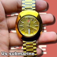 นาฬิกา Us submarine ของแท้ ทำงานระบบAnalog (สีทอง)